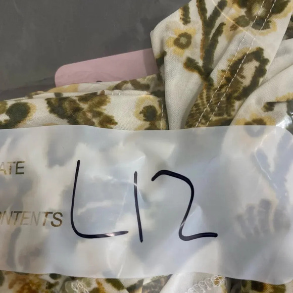 Cocomo womens bell sleeve geometric floral blouse tie front green stretch 3X - Picture 8 of 8